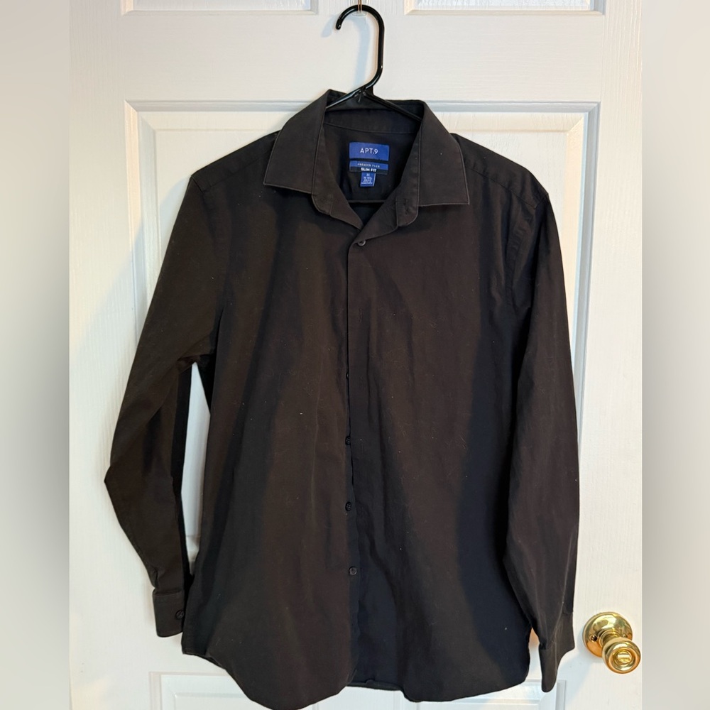 Apt. 9 Men's Slim Fit Black Dress Shirt